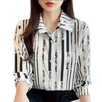 Fashion Casual Shirt Digital Printing Lapel Long Sleeve Shirt