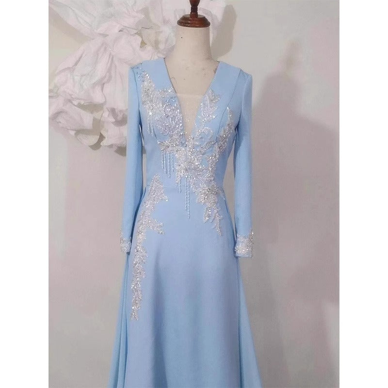 Light Luxury Minority Temperament Long Sleeve Performance Costume