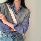 Blue Slim Fit Bottoming Shirt