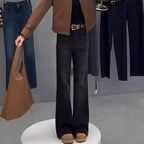 Plus Size Women's High Waist Elastic Straight Skinny Jeans