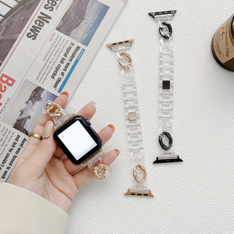 Single Bracelet Colorblock Metal Clear Glacier Strap