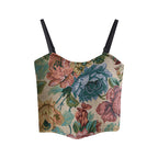 Vintage Floral Pleated Beauty Back Sling