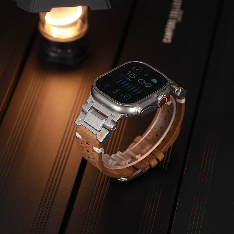 Mechanical Style Cowhide Modified Strap