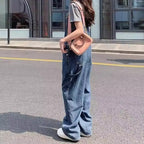 Retro Age Reducing Straight Leg Wide Leg Pants, Slimming Jumpsuit