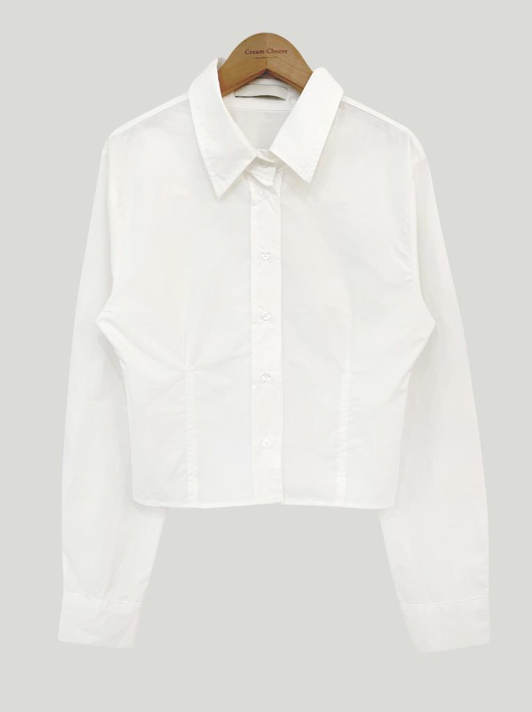 Waist-tight Slimming And Short Long-sleeved Shirt Women's Lapel Shirt