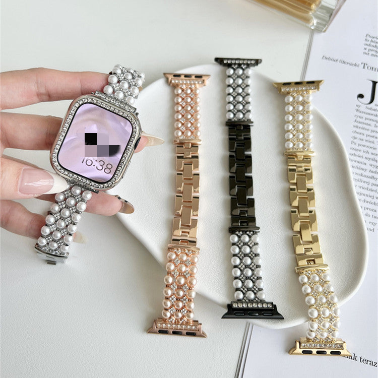 Women's Premium Pearl Chain Metal Strap