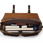 Top Cowhide Leather Computer Bag Crossbody Business Handbag