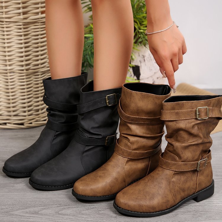 Fashion Plus Size Mid Short Boots Women