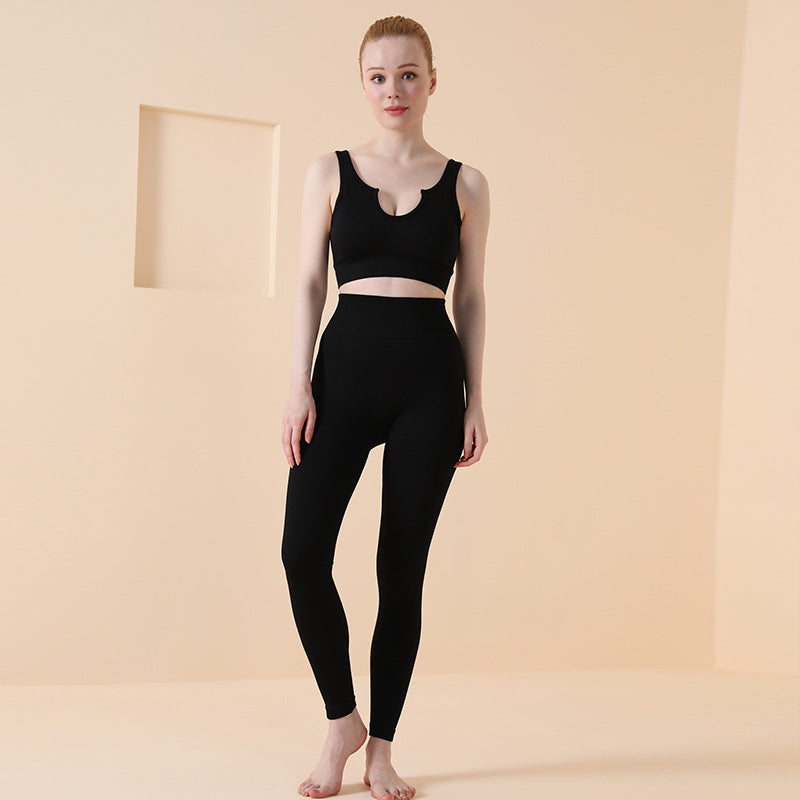 Striped Solid Color Quick-drying Gym Suit Sports Bra