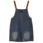 Art Loose-fitting Versatile Plus Size Shoulder Strap Jeans