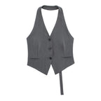 Women's Backless Hanging Collar Vest Jacket