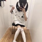 White Short-sleeved T-shirt Cute Women's Clothing