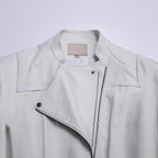 New Women's Leather Top Coat European And American Fashion Motorcycle Slim Fit Short Leather Jacket Jacket Zipper One Generation