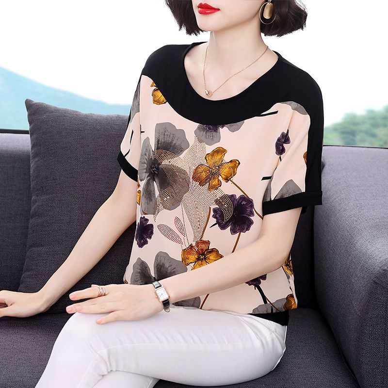 Women's Short-sleeved T-shirt Loose Slimming Top