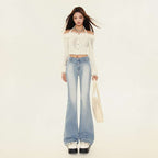 Slimming Elastic Slightly Denim Pants