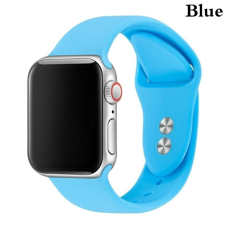 Smart Watch Strap Solid Color Silicone Double Nail
